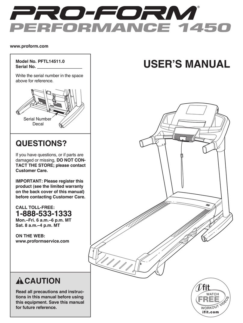 NordicTrack PERFORMANCE 1450 User manual