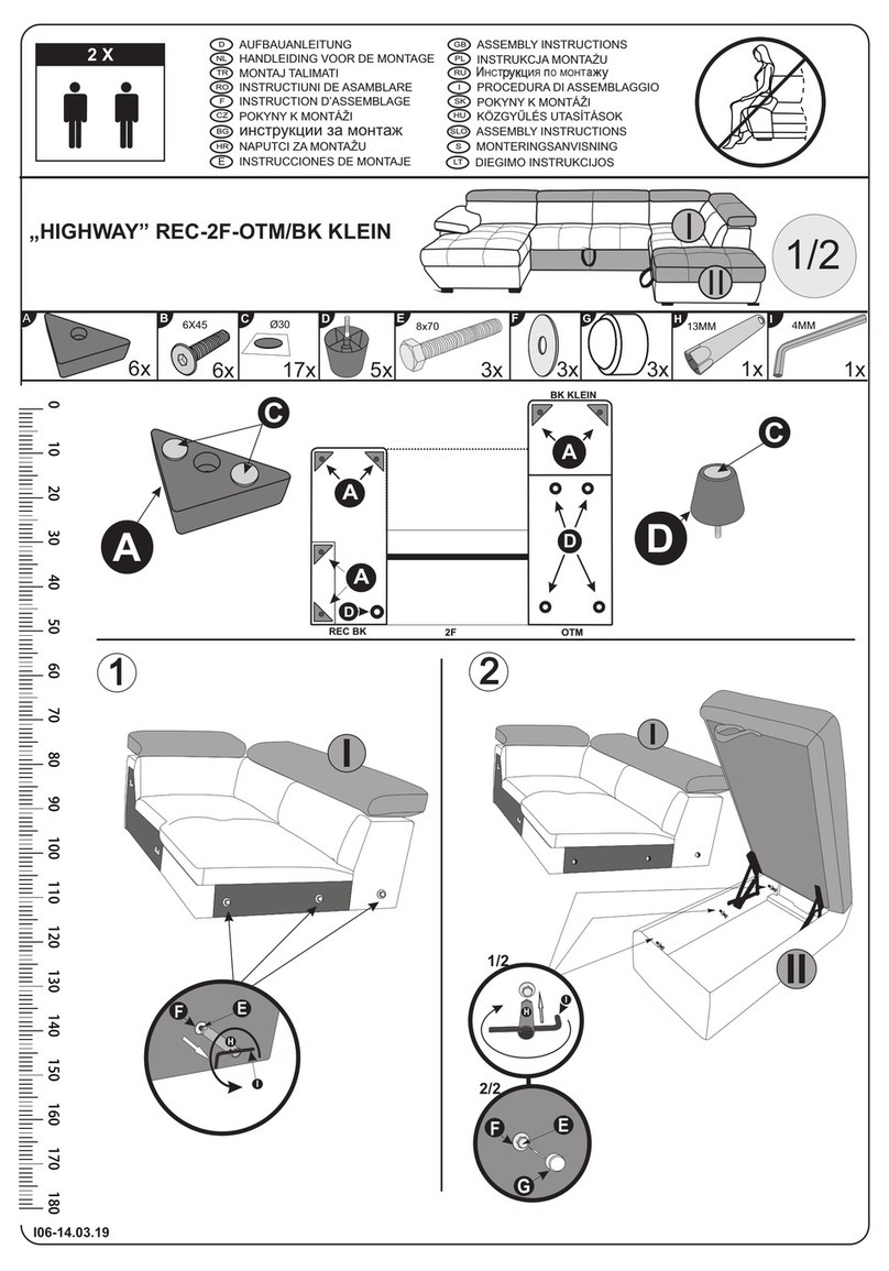 Home affaire HIGHWAY REC-2F-OTM/BK KLEIN Assembly instructions