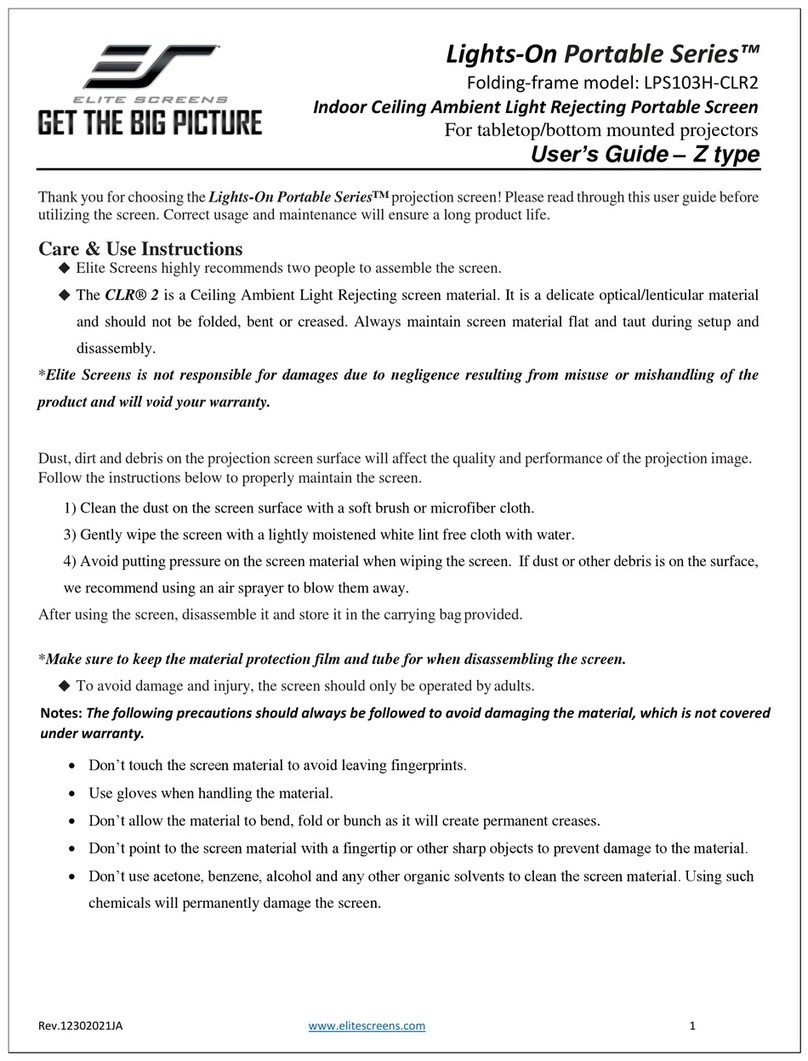 Elite Screens Lights-On Portable Series User manual