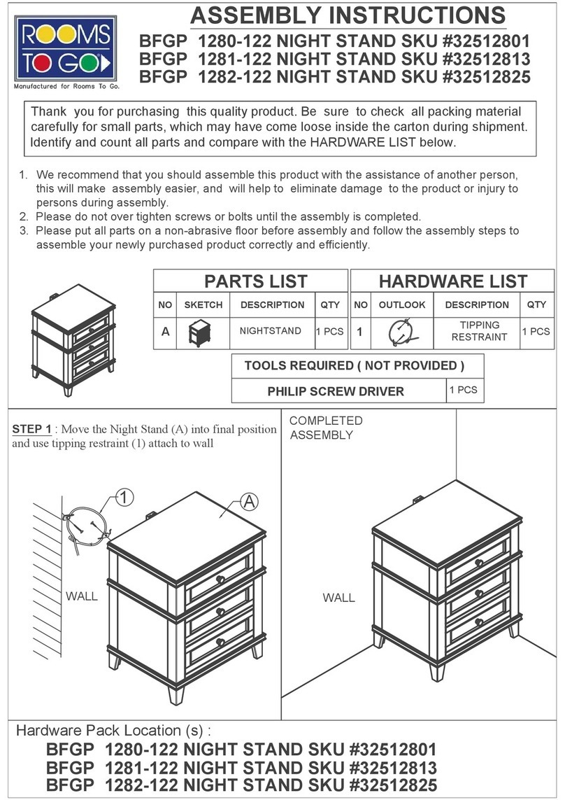 ROOMS TO GO BFGP 1280-122 Assembly instructions ROOMS TO GO BFGP 1280-122 Assembly instructions