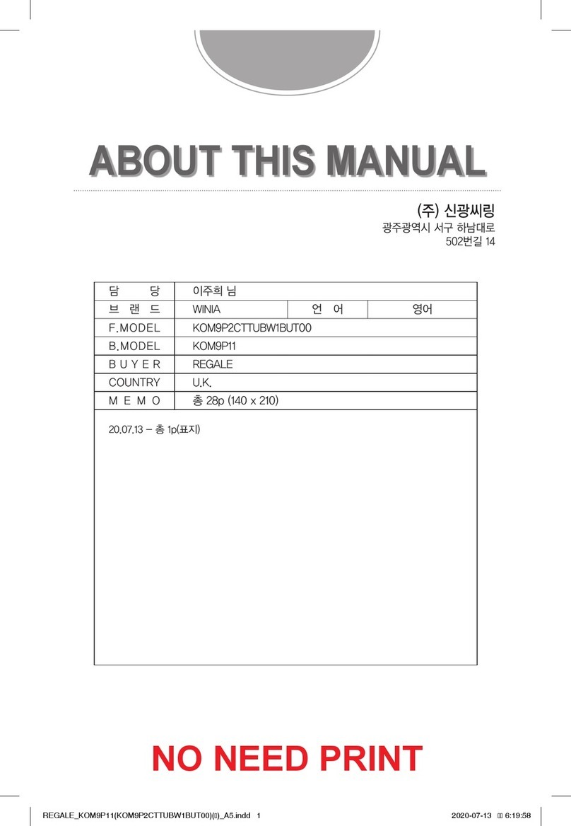 WINIA KOM9P11 operating instructions
