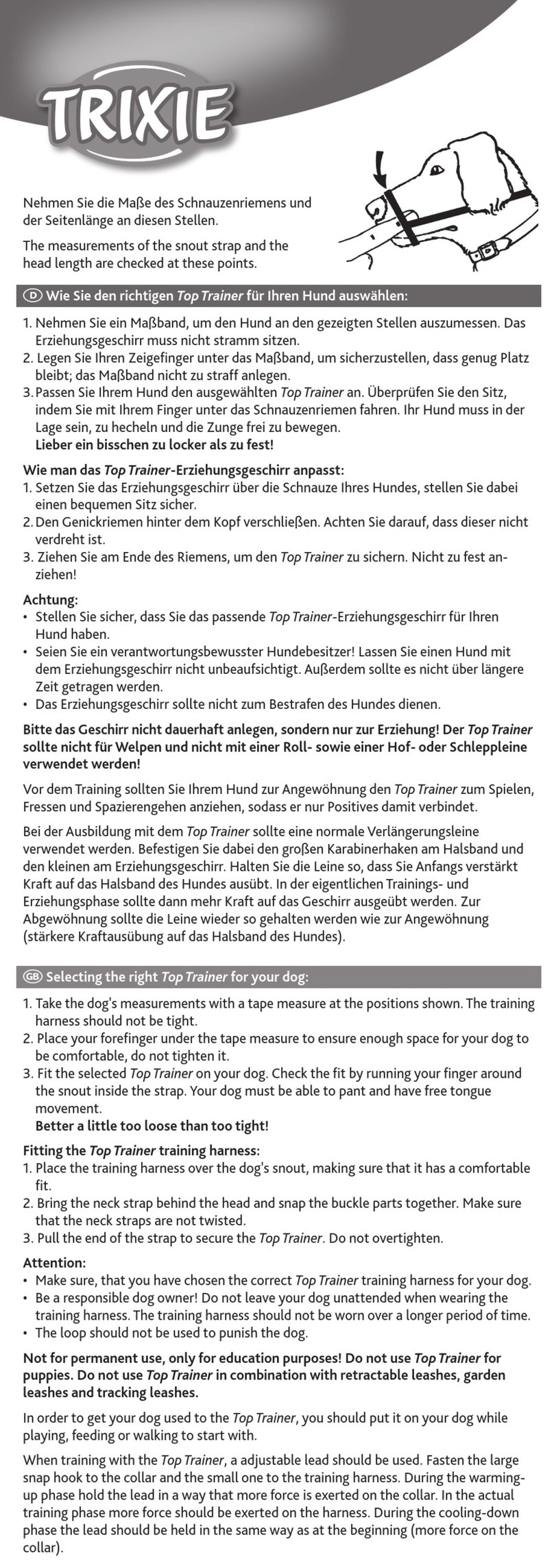 Trixie Top Trainer manual