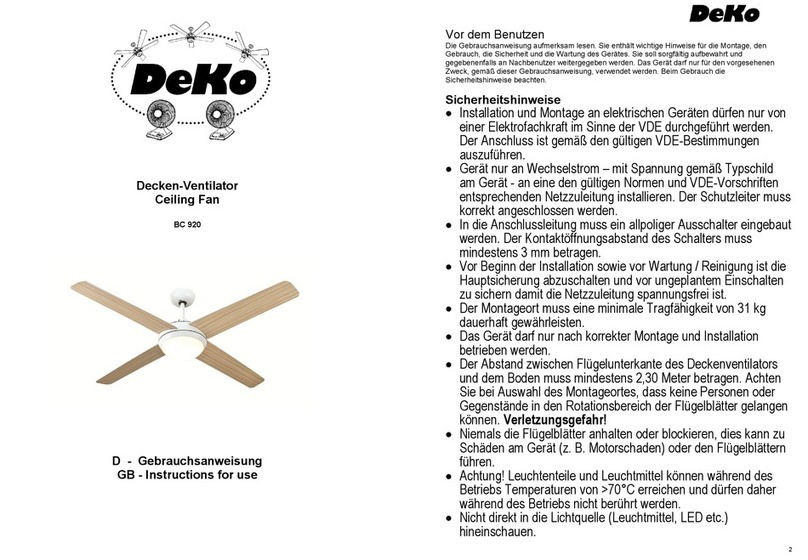 DeKo BC 920 Instructions for use