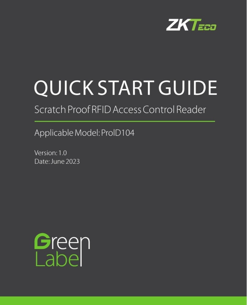 ZKTeco Green Label ProlD104 quick start guide