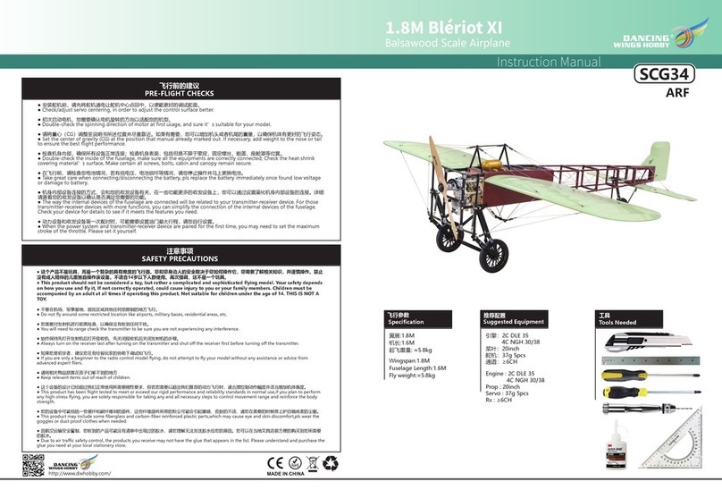 Dancing Wings Hobby 1.8M Bleriot XI instruction manual