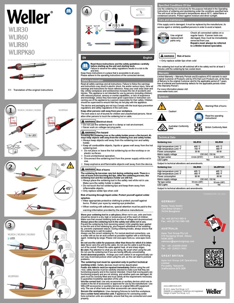 Weller WLIR30 User manual