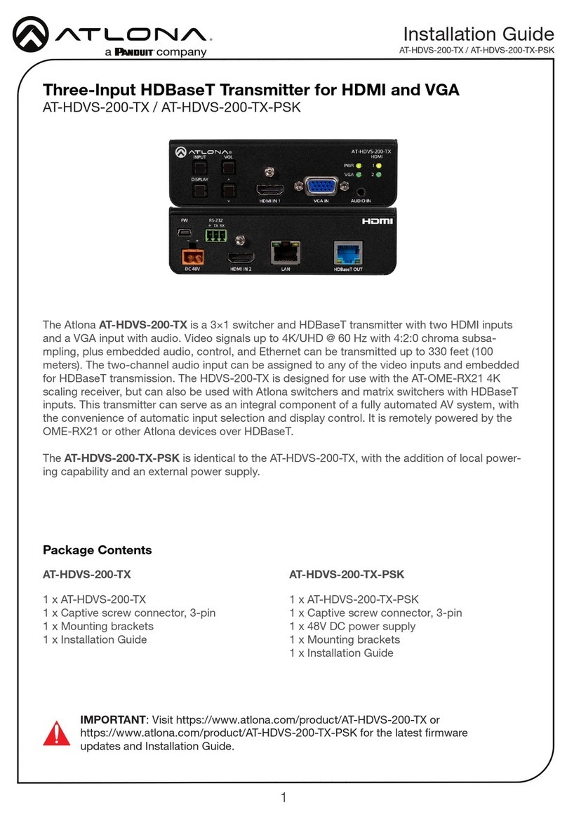 Panduit Atlona AT-HDVS-200-TX installation guide