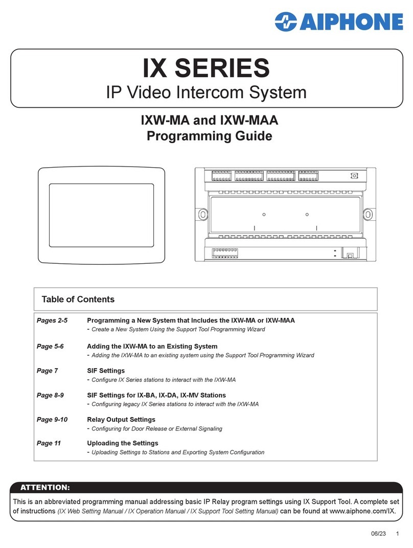 Aiphone IX SERIES Operating instructions