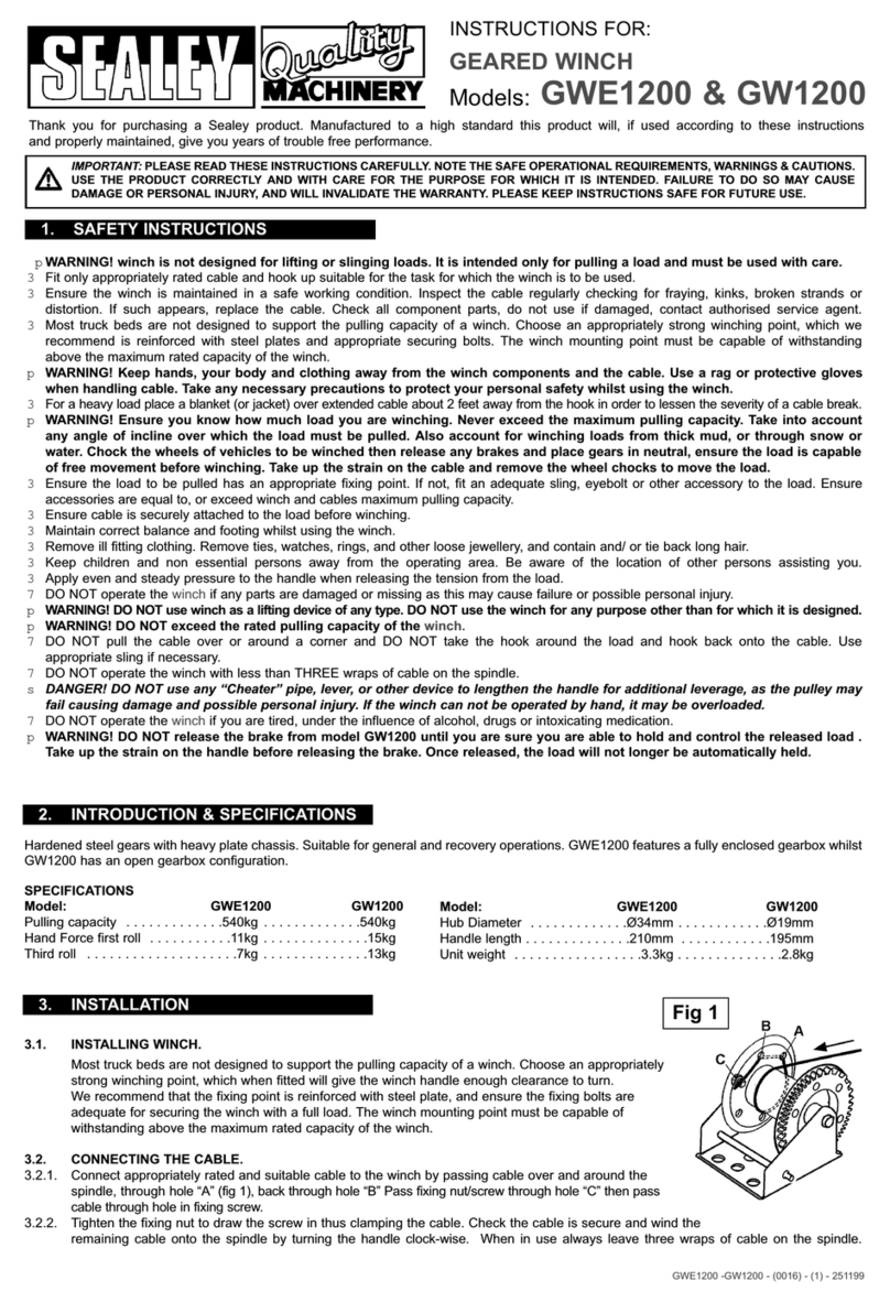 Sealey GWE1200 instructions