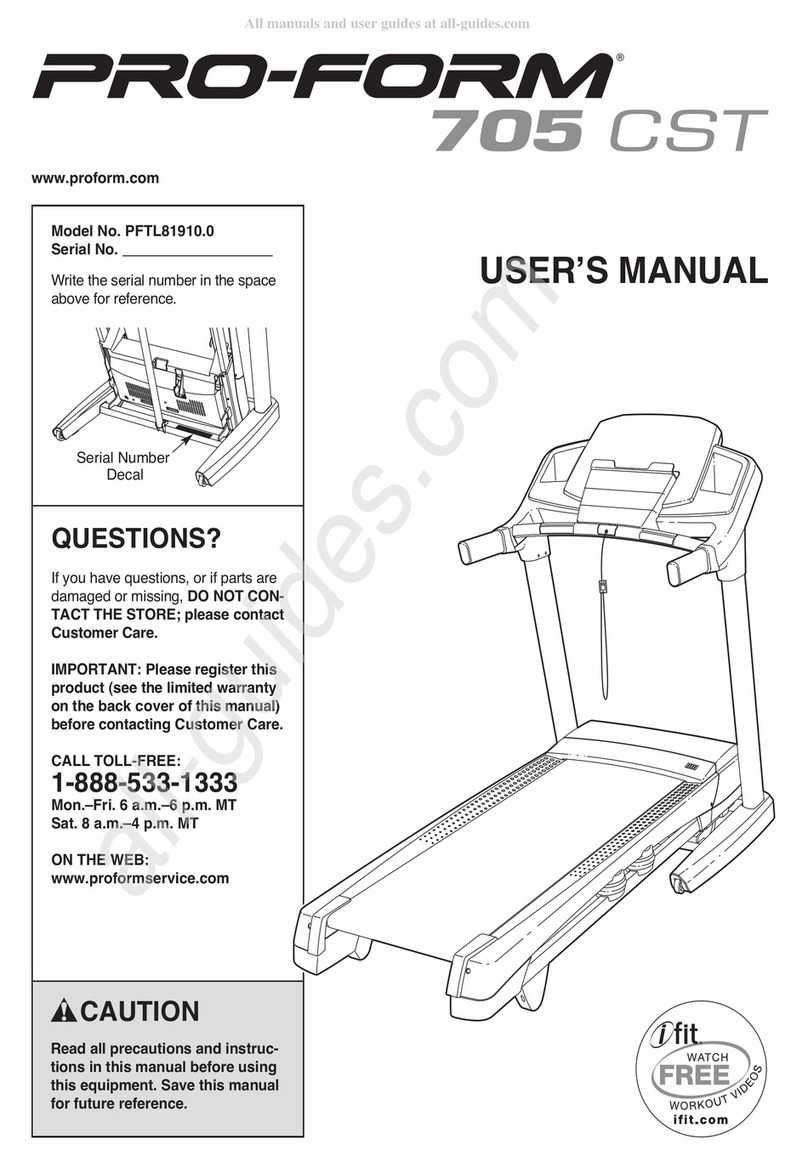 Pro-Form 705 CST User manual