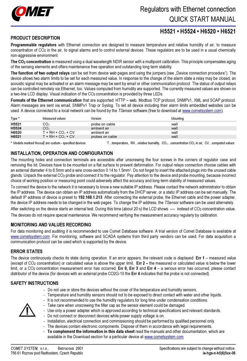 Comet H5521 Quick start manual