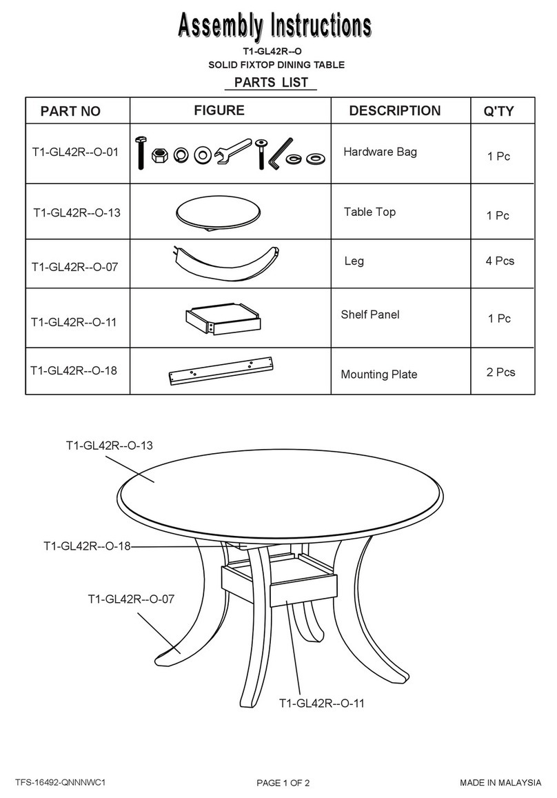 Winners Only SOLID FIXTOP T1-GL42R--O Assembly instructions