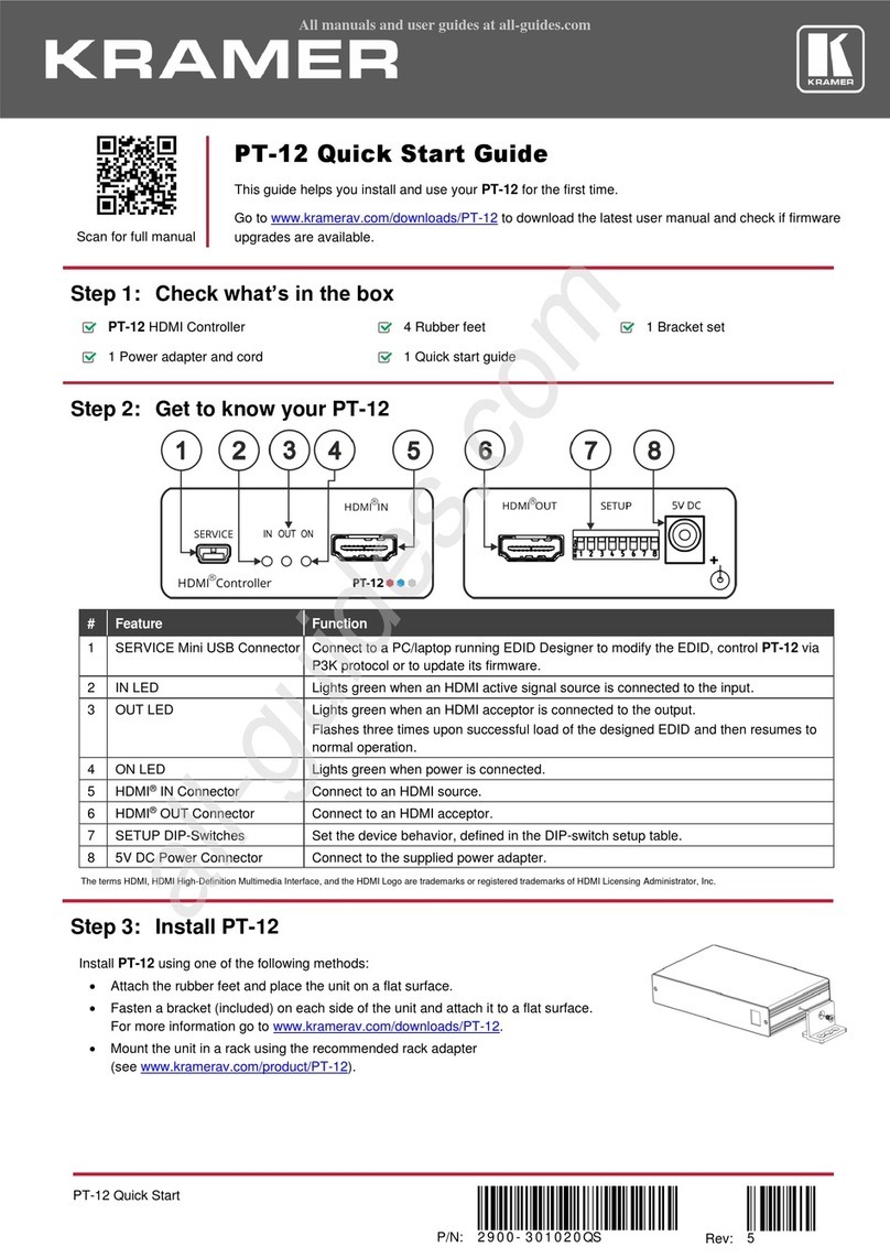 Kramer PT-12 User manual