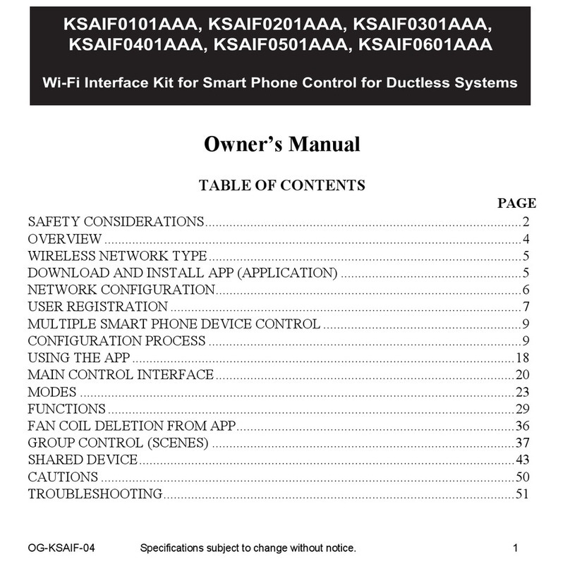 Carrier KSAIF0101AAA User manual