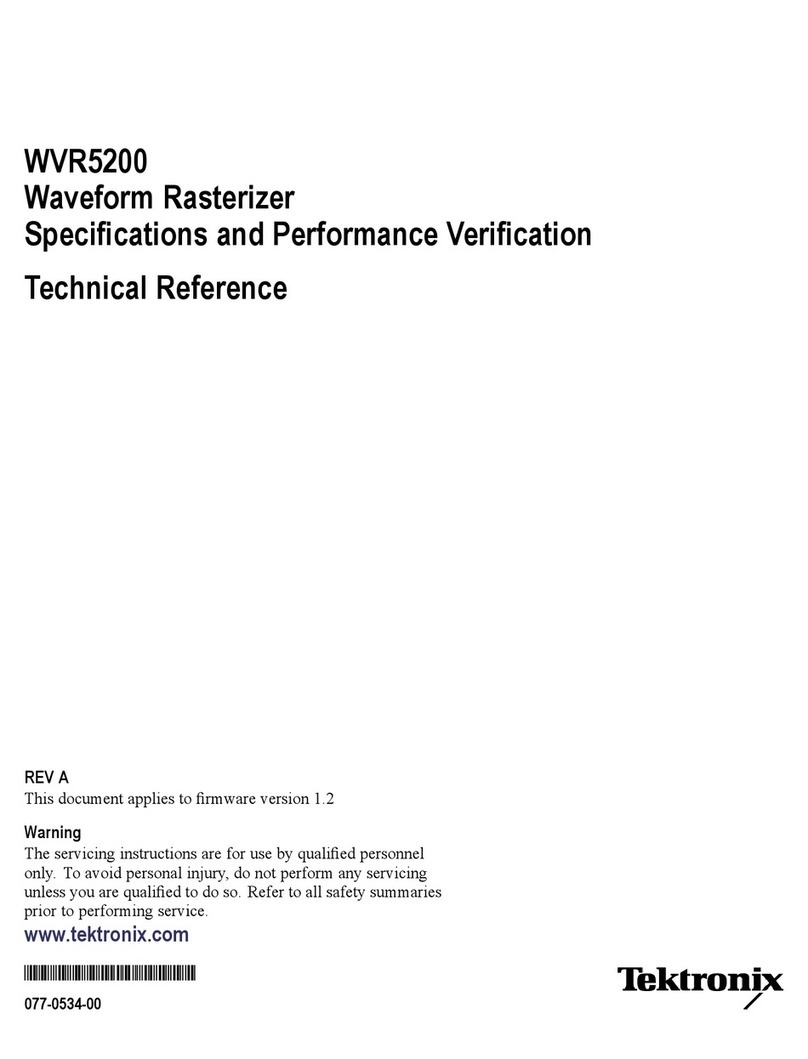 Tektronix WVR5200 Series Specification and Performance Verification Technical Reference Tektronix WVR5200 Series Specification and Performance Verification Technical Reference