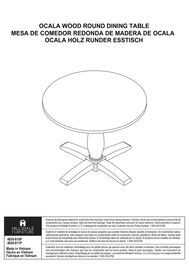 Hillsdale Furniture OCALA 4838-810P quick start guide