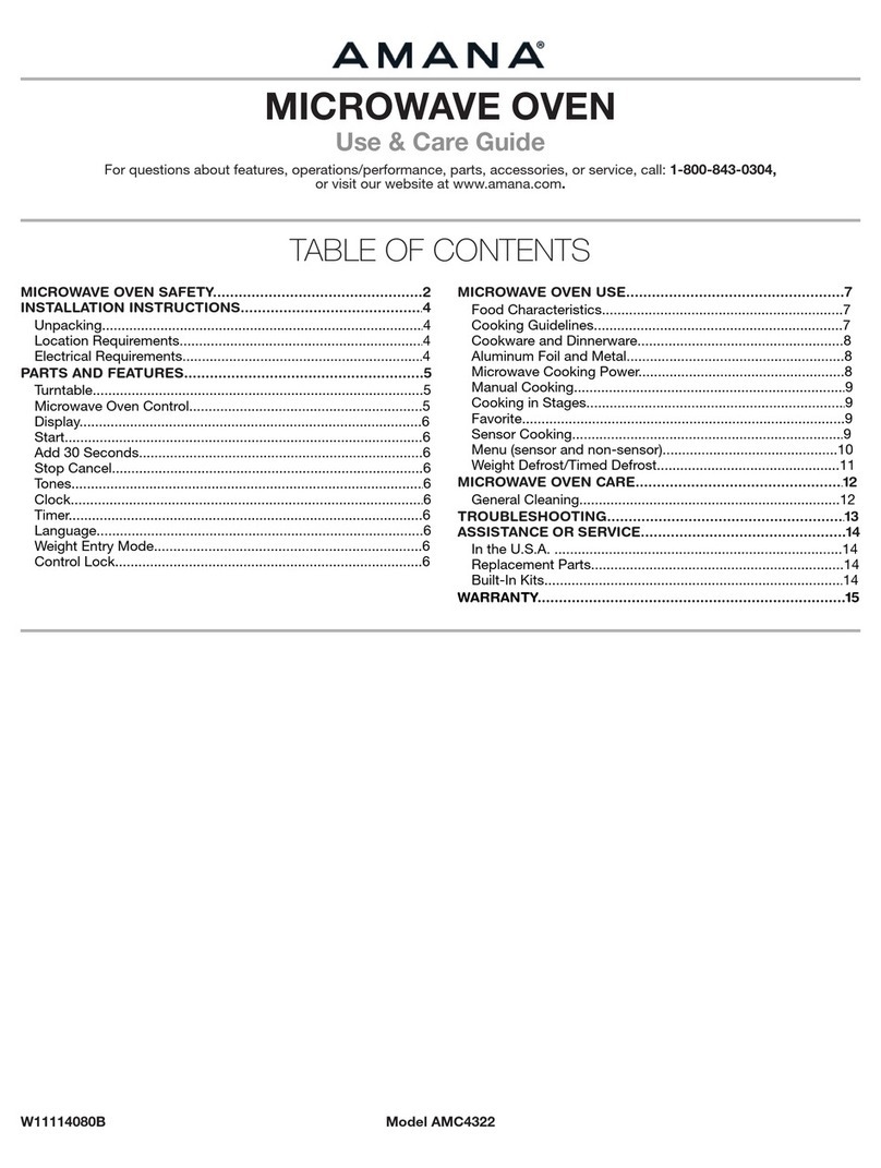 Amana AMC4322 User manual Amana AMC4322 User manual