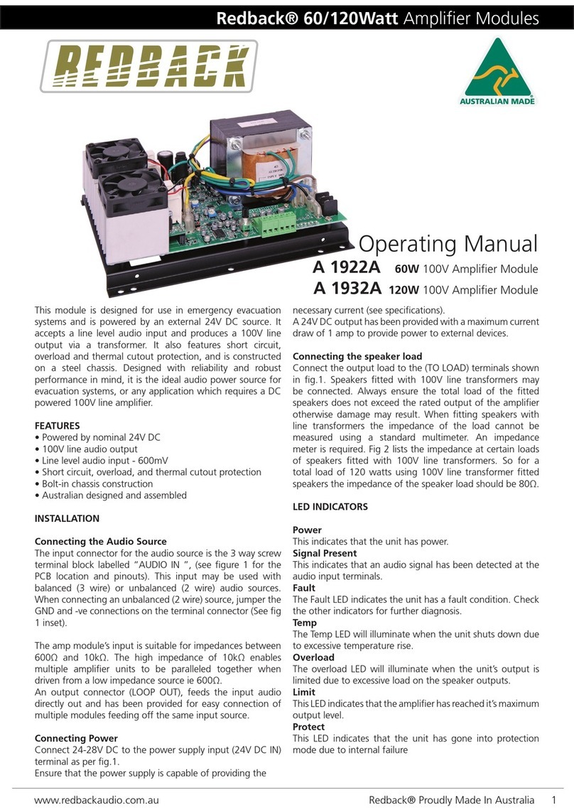 Redback A 1922A operating manual