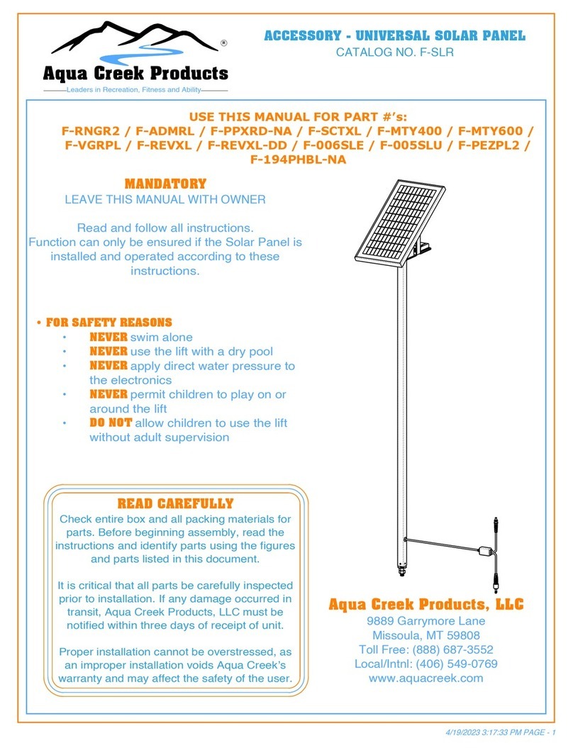 Aqua Creek Products F-SLR User manual