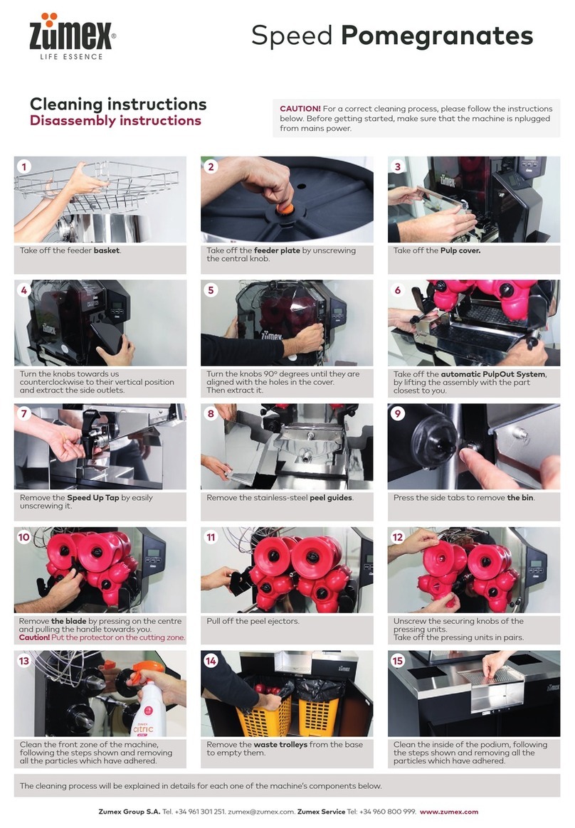 ZUMEX Speed Pomegranates Cleaning instructions