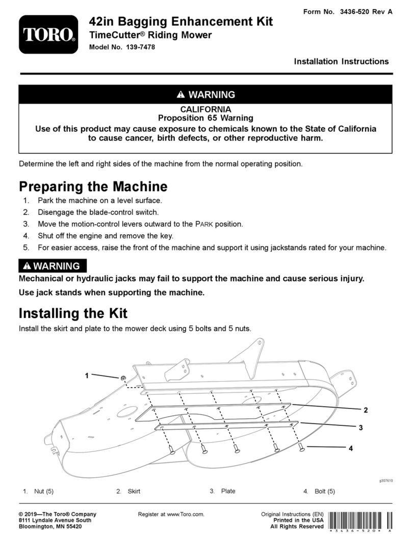 Toro TimeCutter 139-7478 installation instructions