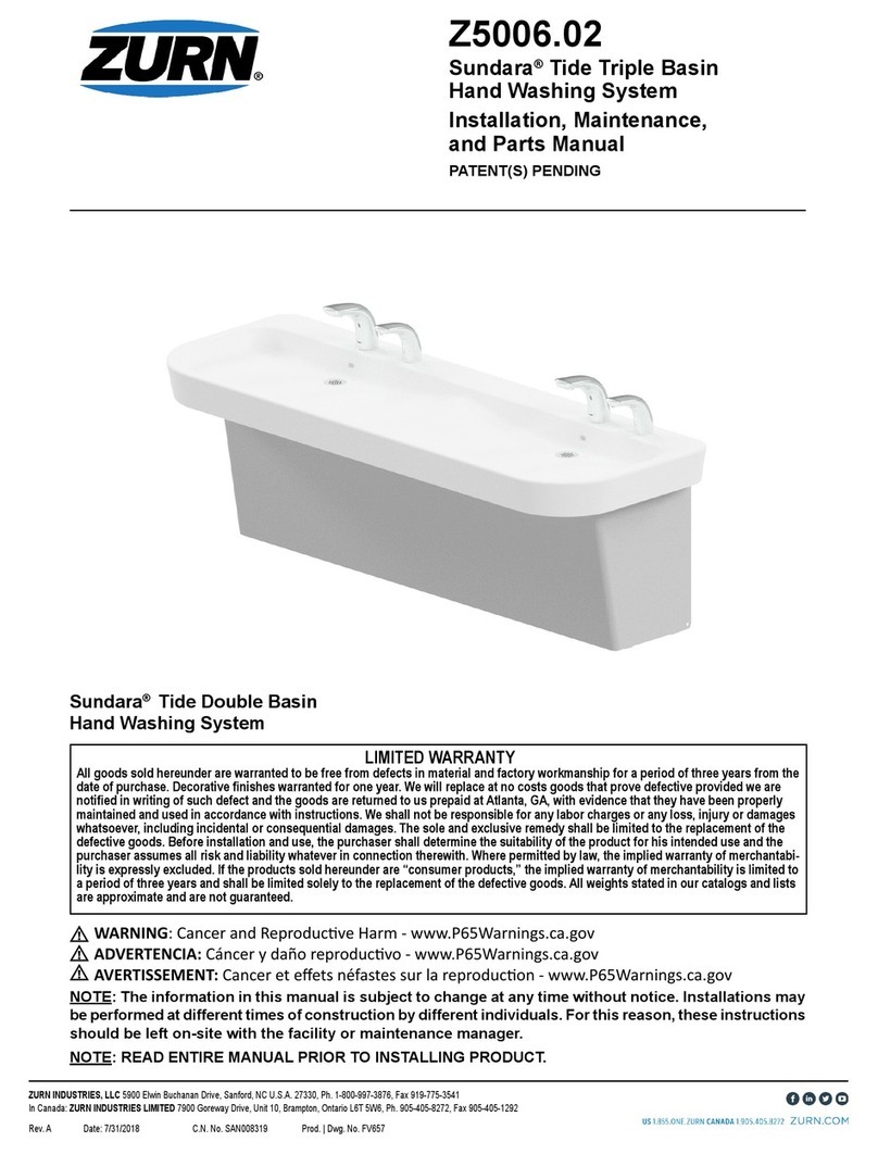 ZURN Sundara Z5006.02 User manual