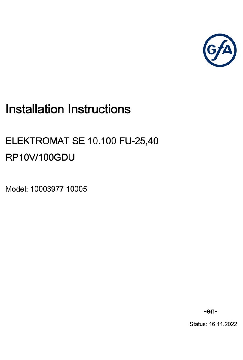GFA ELEKTROMAT SE 10.100 FU-25,40 installation instructions