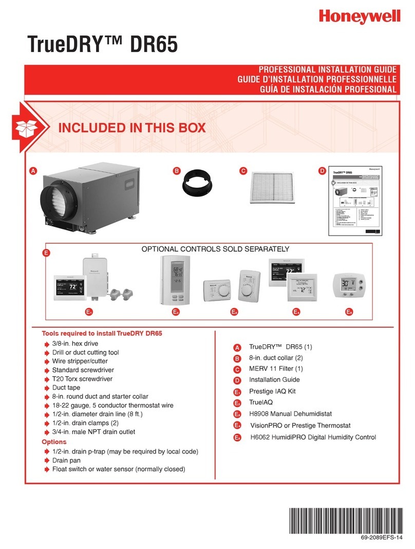 Honeywell TrueDRY DR65A2000 Professional installation guide