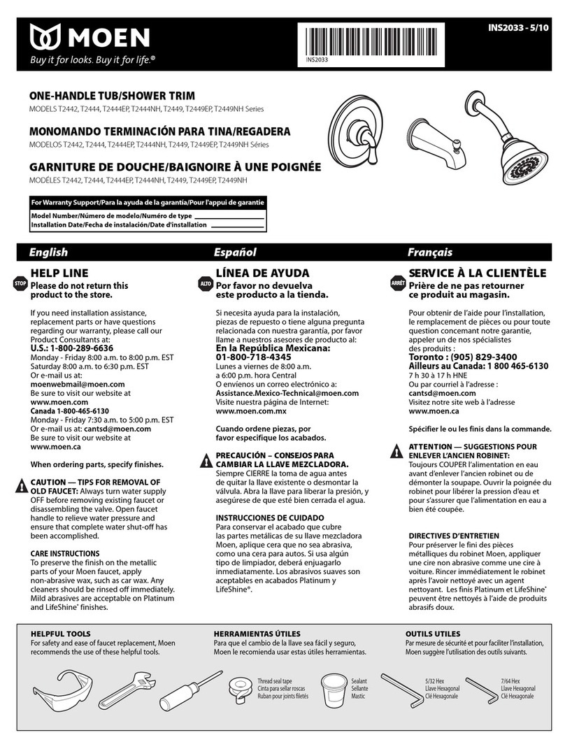 Moen Monticello T2444EP Series User manual