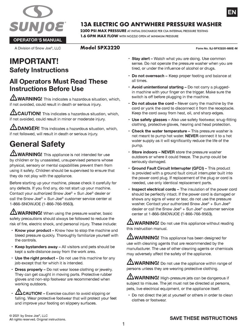 SNOWJOE SUNJOE SPX3220 User manual