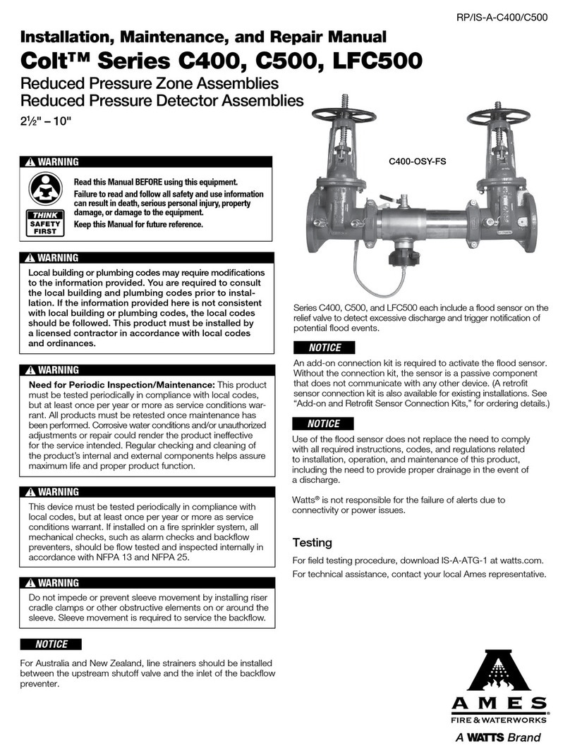 Watts AMES Colt C400 Operating instructions Watts AMES Colt C400 Operating instructions