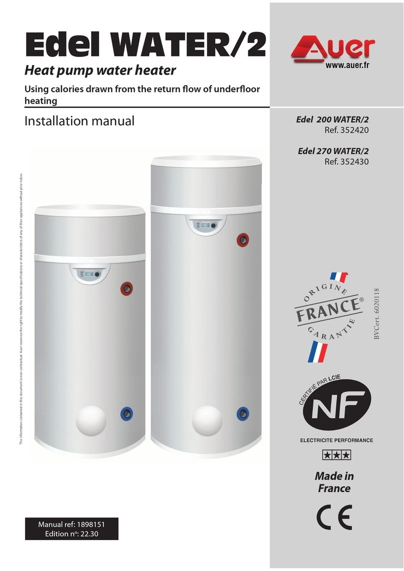 auer Edel 200 WATER/2 installation manual