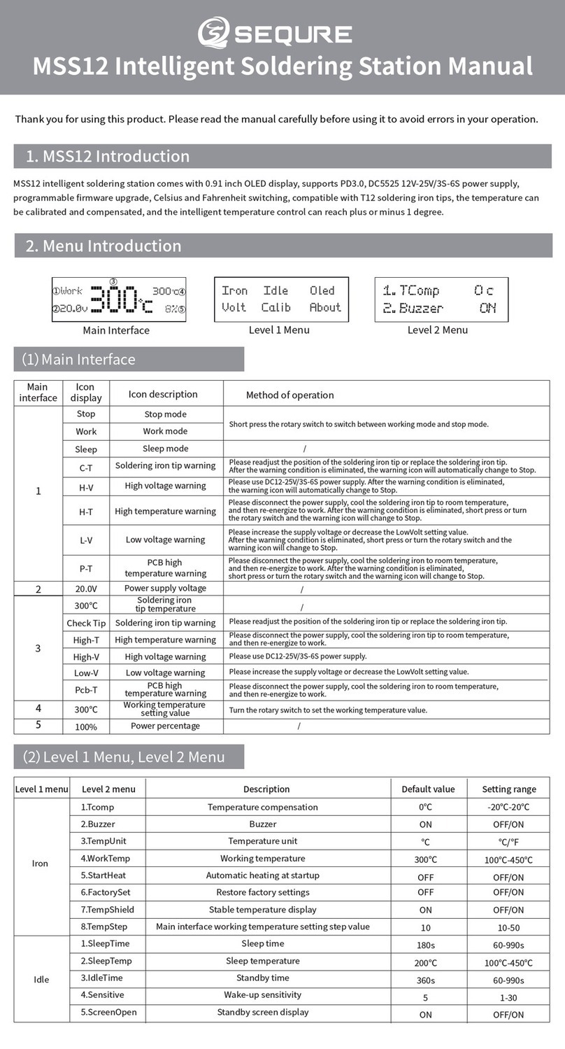 SEQURE MSS12 User manual