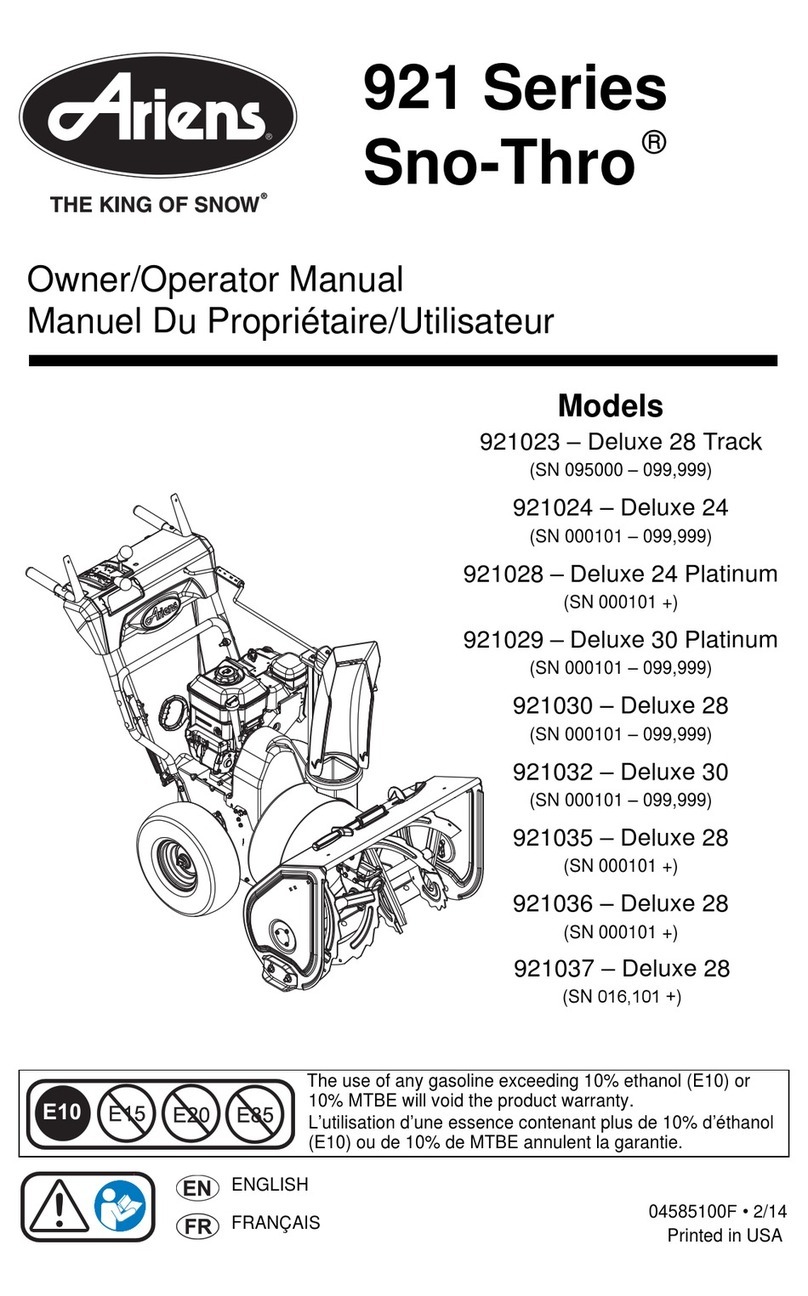 Ariens 921 Series Sno-Thro User manual