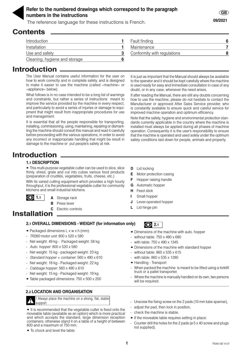 Electrolux Dito TR260 User manual