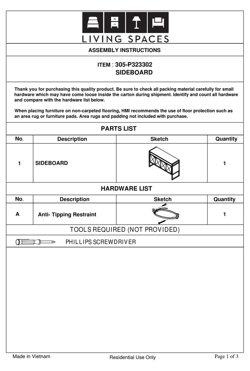Living Spaces Palladium 305-P323302 User manual Living Spaces Palladium 305-P323302 User manual