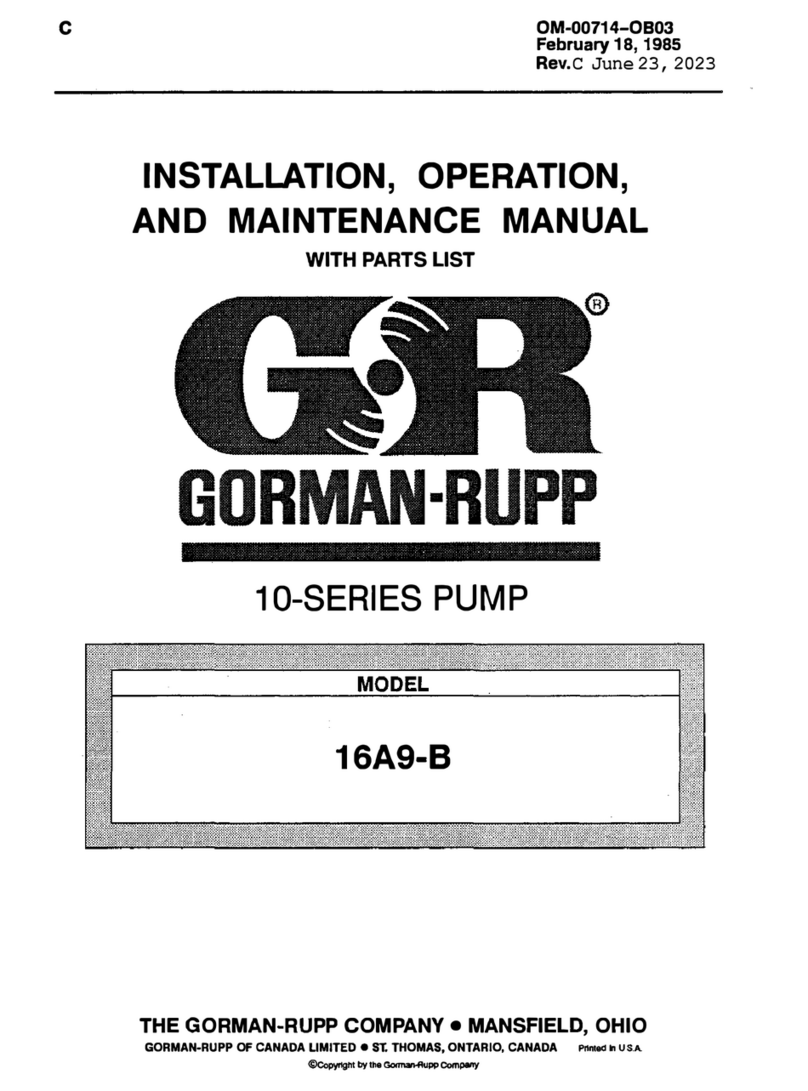GORMAN-RUPP PUMPS 10 Series Installation, operation and maintenance manual
