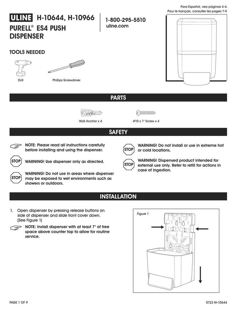 U-Line PURELL H-10644 quick start guide