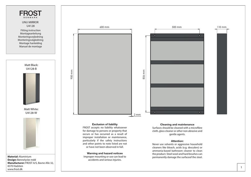FROST UNU MIRROR U4128 Install guide