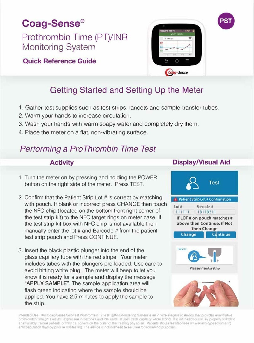 PST Coag-Sense PT2 Quick reference guide PST Coag-Sense PT2 Quick reference guide