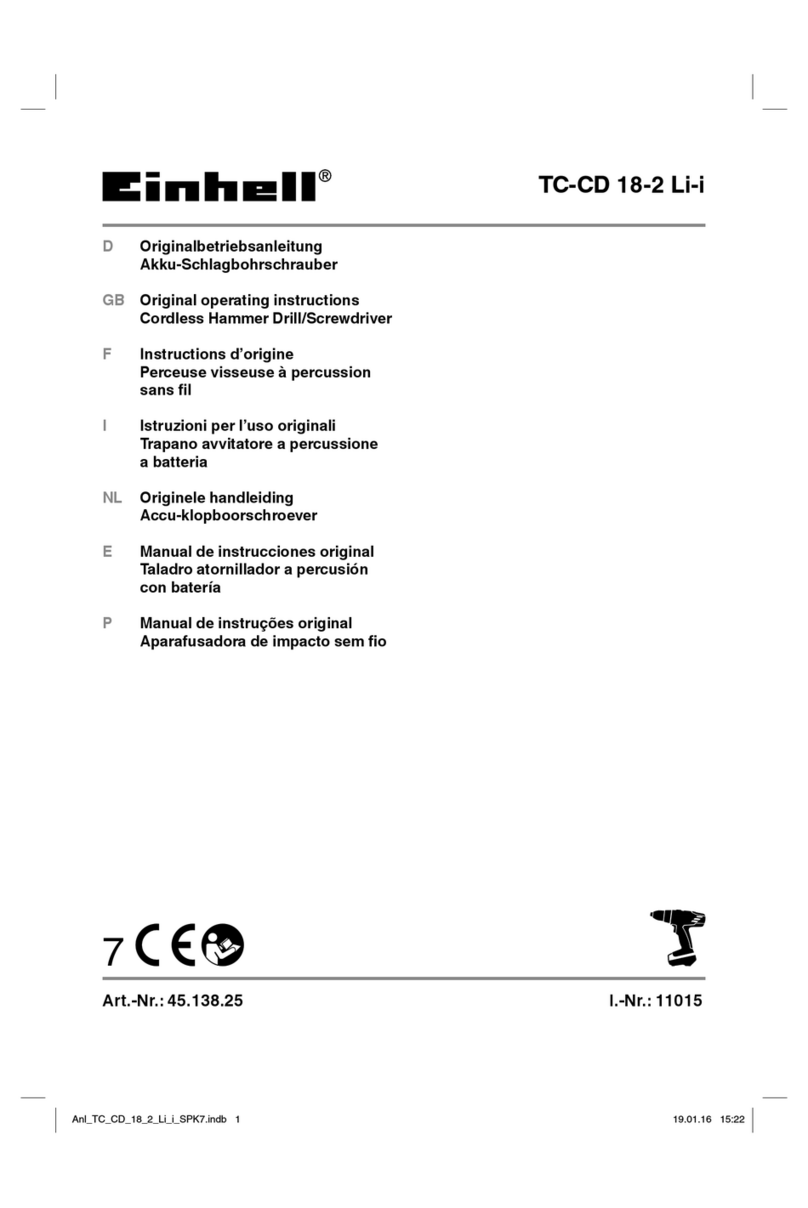 EINHELL TC-CD 18-2 Li-i User manual
