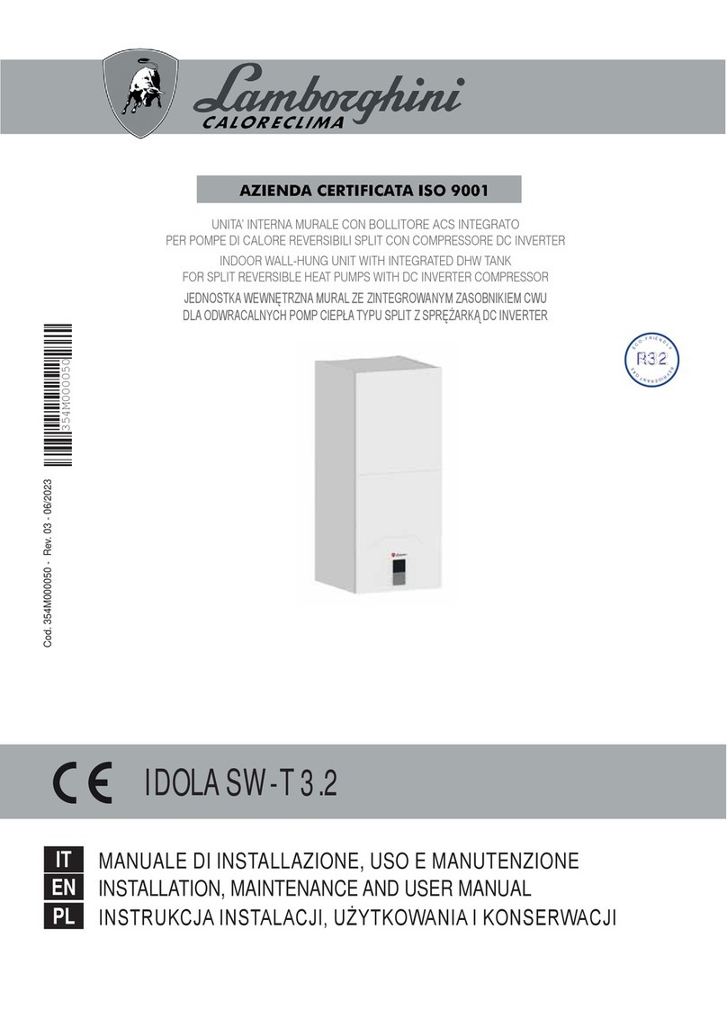 Lamborghini Caloreclima IDOLA SW-T 3.2 Installation, maintenance and user manual