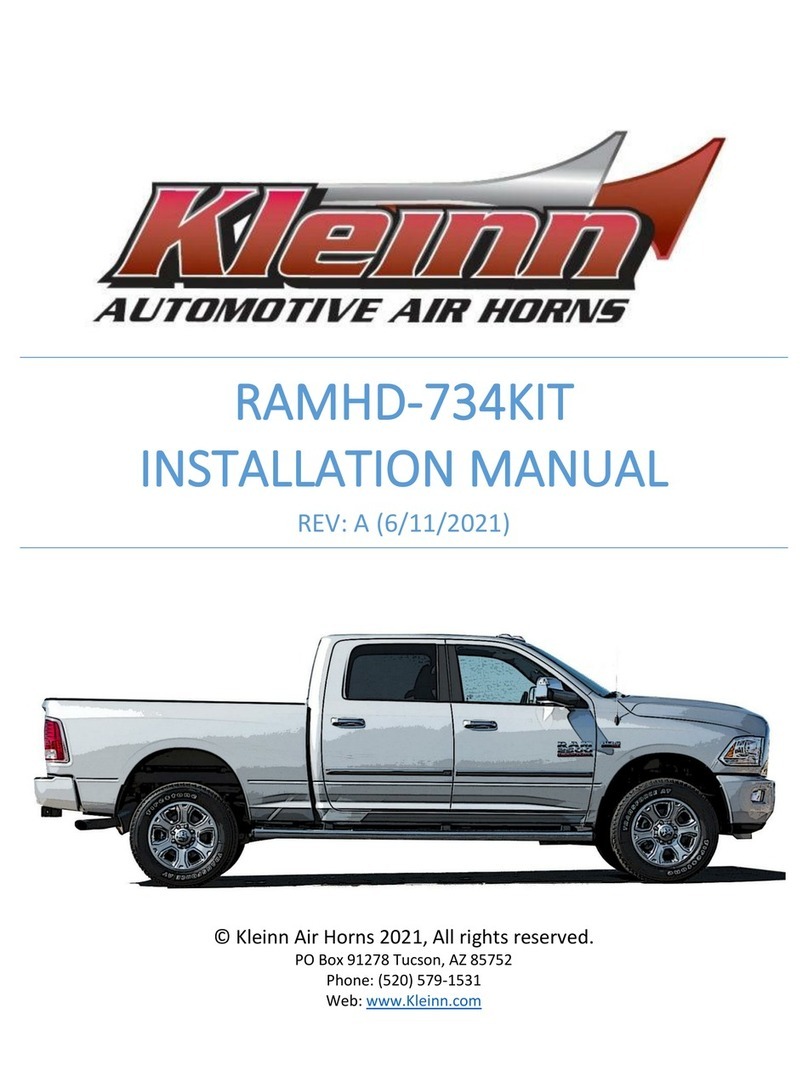 Kleinn Air Horns RAMHD-734KIT installation manual