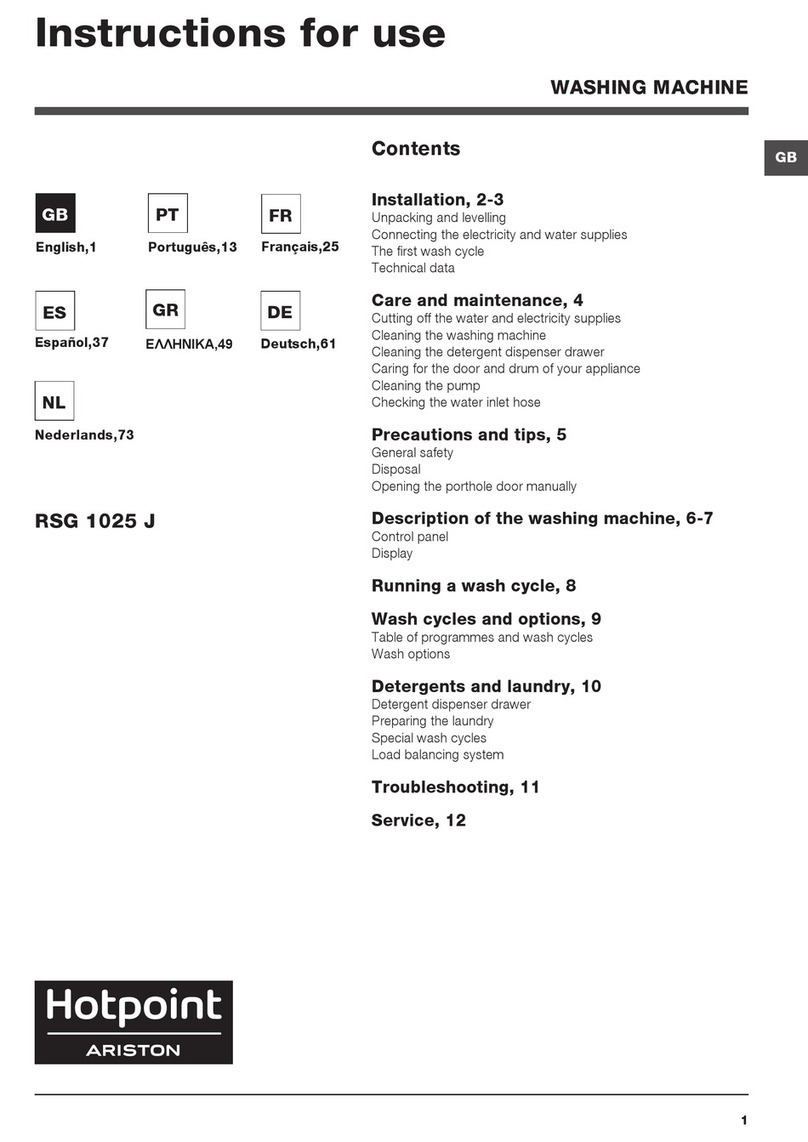 Hotpoint Ariston RSG 1025 J Instructions for use