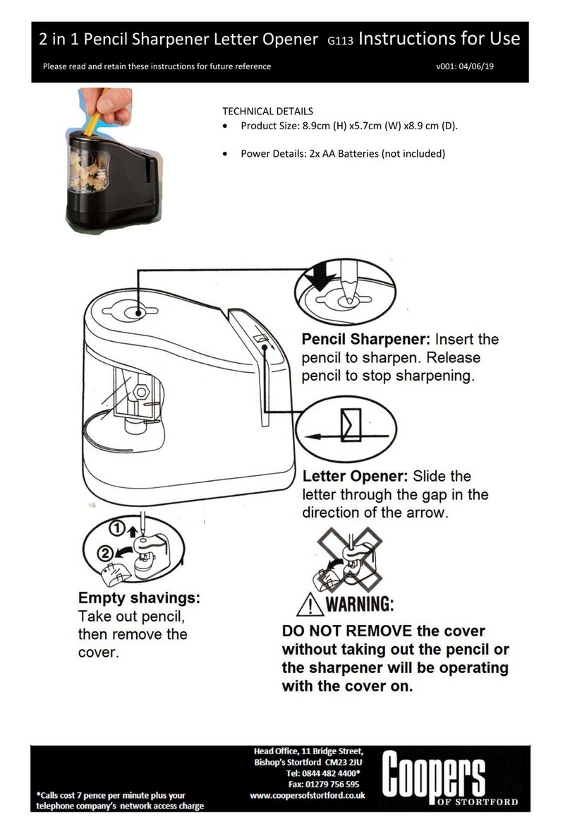 Coopers of Stortford G113 Instructions for use