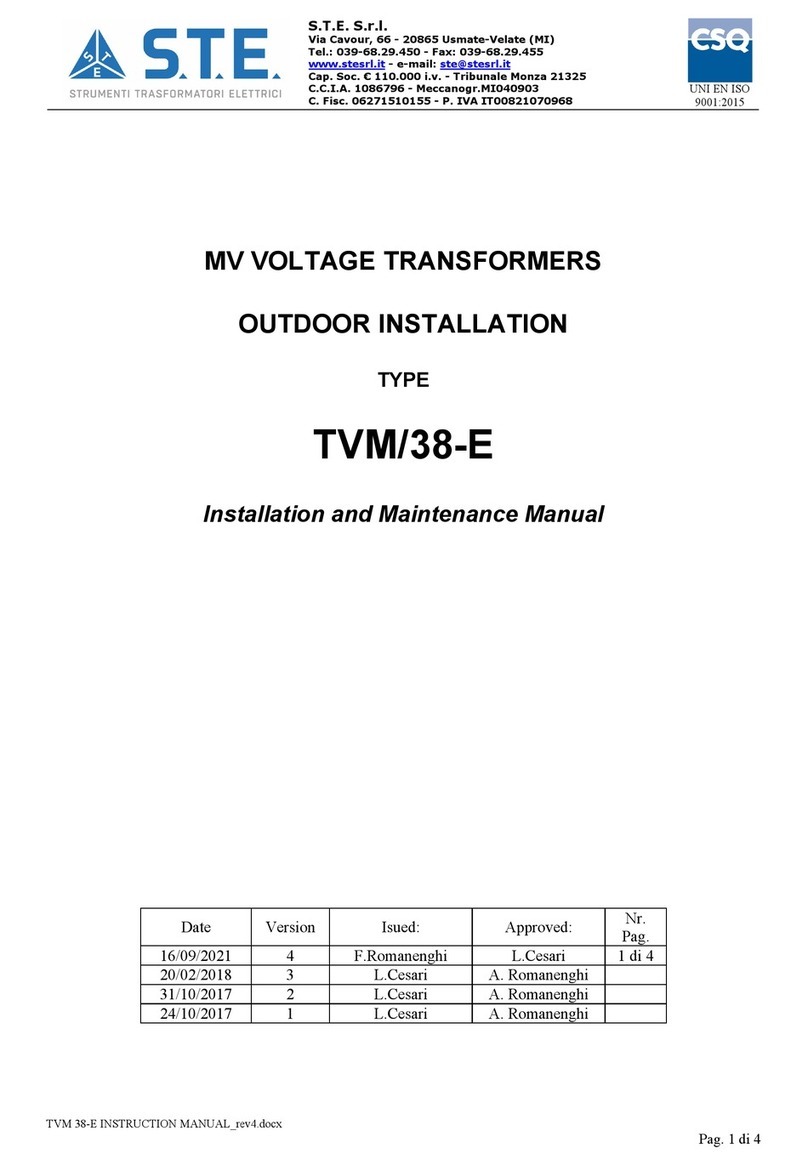 STE TVM/38-E Installation and maintenance manual