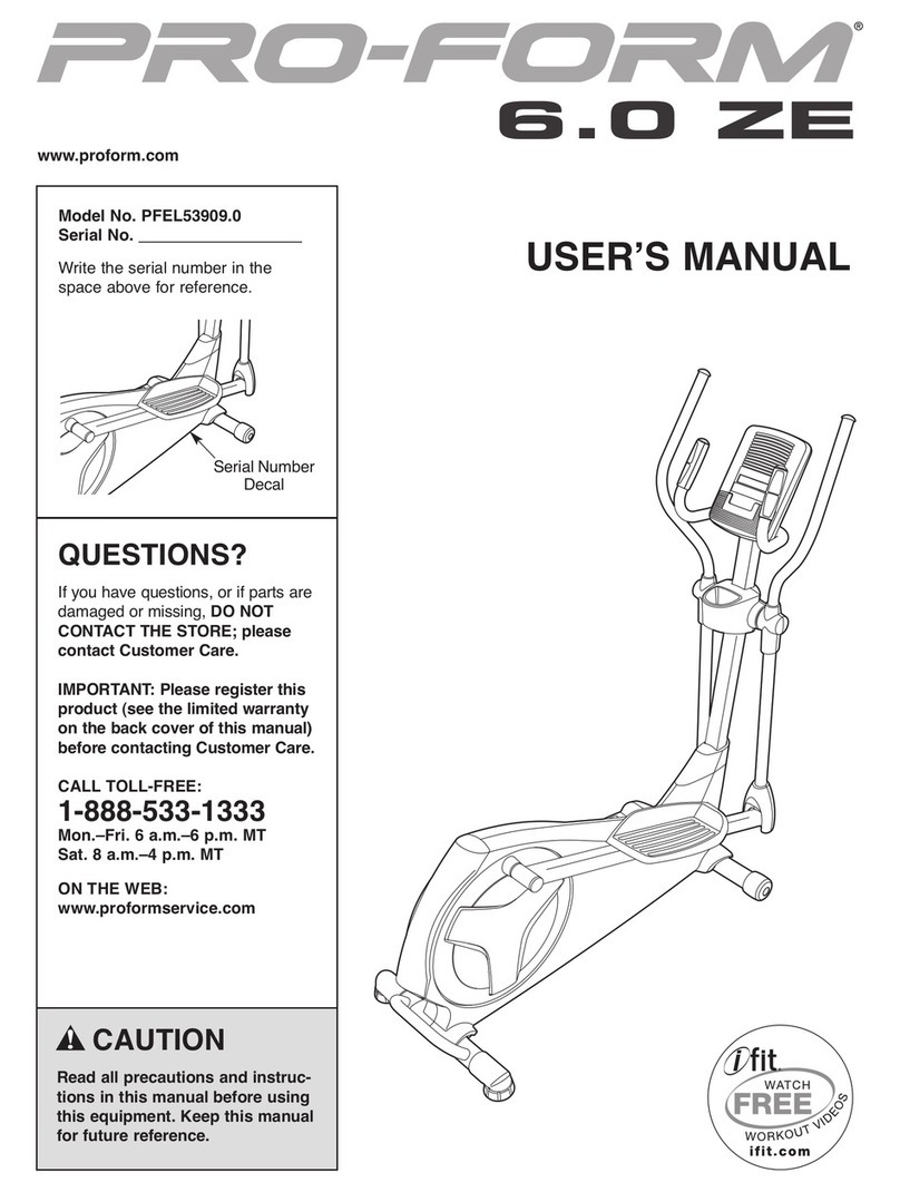 Pro-Form PFEL53909.0 User manual