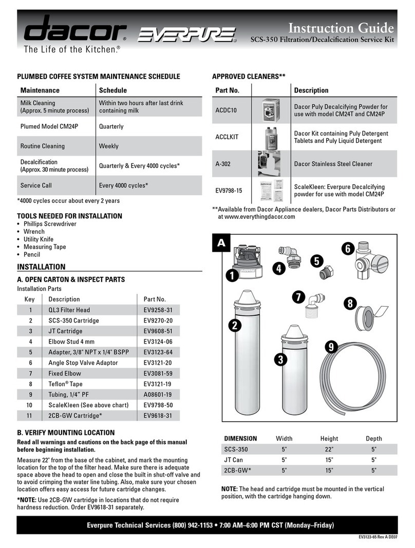 Everpure dacor SCS-350 Manual
