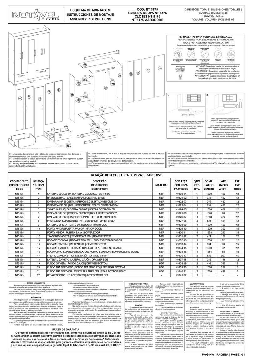 Notável Móveis NT 5175 Assembly instructions