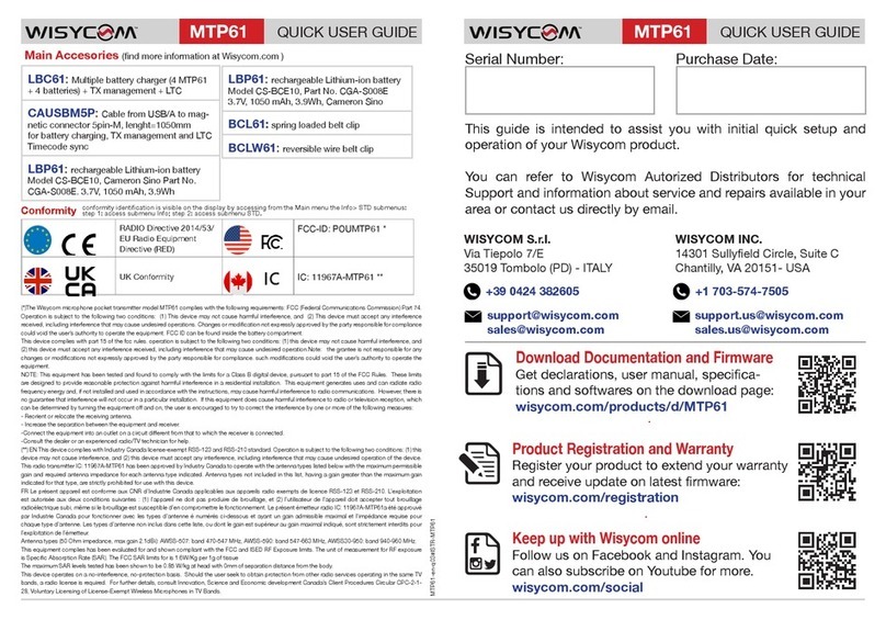 WisyCom MTP61 Instruction manual WisyCom MTP61 Instruction manual